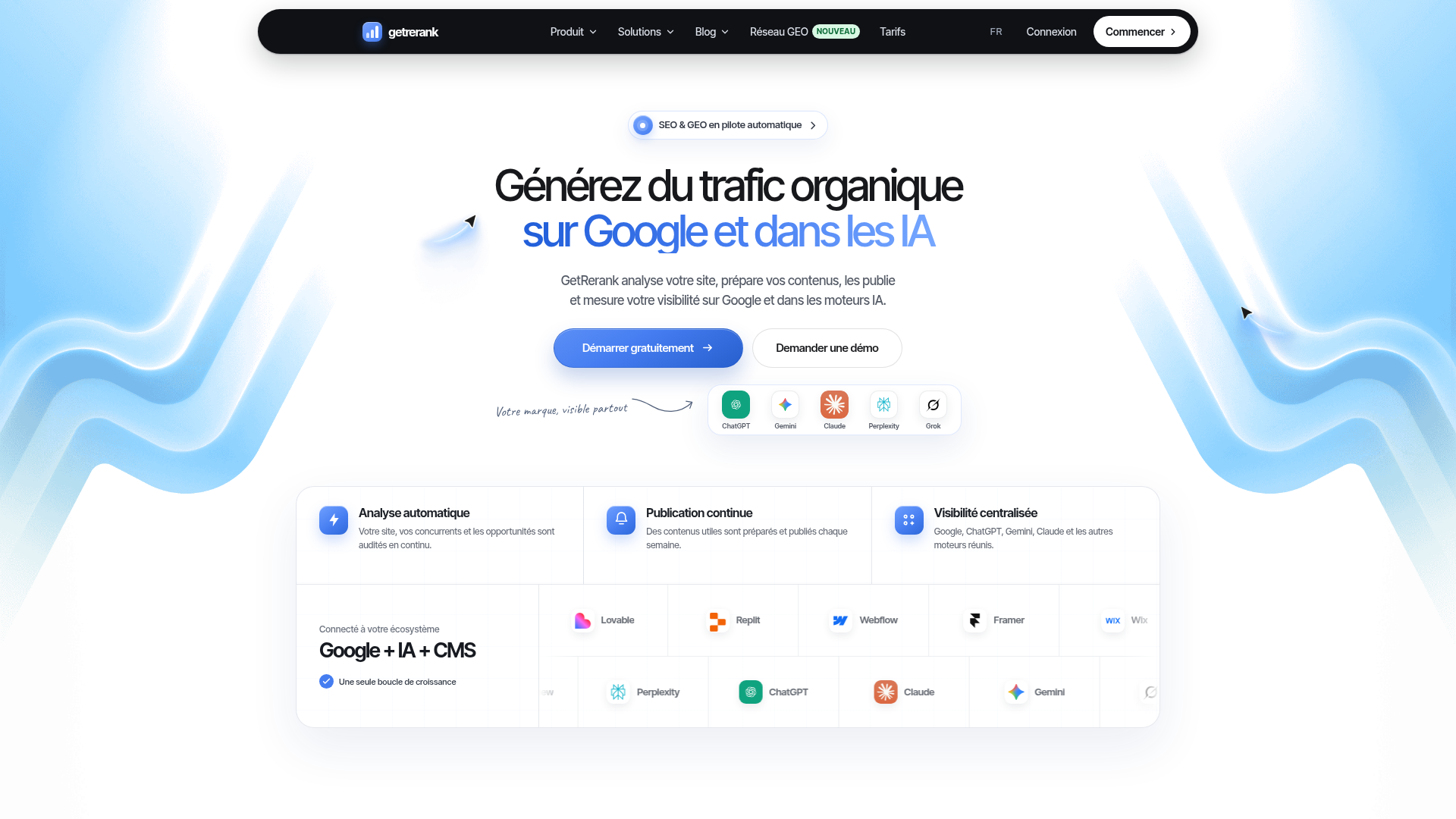 Page d'accueil du site GetRerank